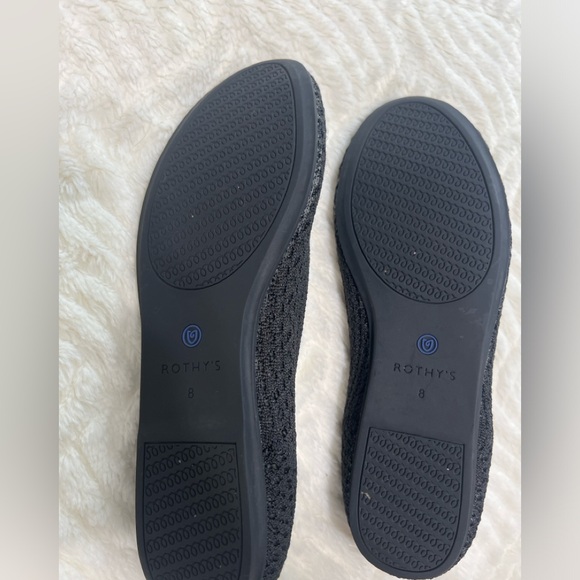 Rothy’s The Flat Honeycomb Knit Black Women’s Size 8 EUC Washable Flats - Picture 8 of 9